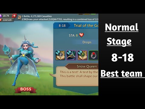Lords mobile normal stage 8-18 best f2p team level 57 heroes