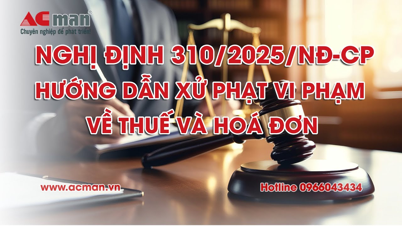 Nghị định 310/2025 sửa đổi bổ sung nghị định 125/2020 quy định xử phạt vi pham về thuế và hoá đơn
