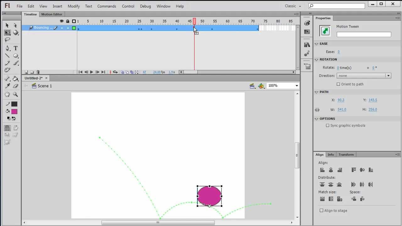 Create A Motion Tween In Flash Youtube