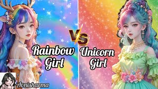 Rainbow girl 🌈VS UNICORN GIRL 🦄#AVNISHARMA screenshot 2