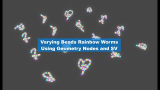 LIVENODING Beads Varying Rainbow Worms Using Geometry Nodes and SVerchok