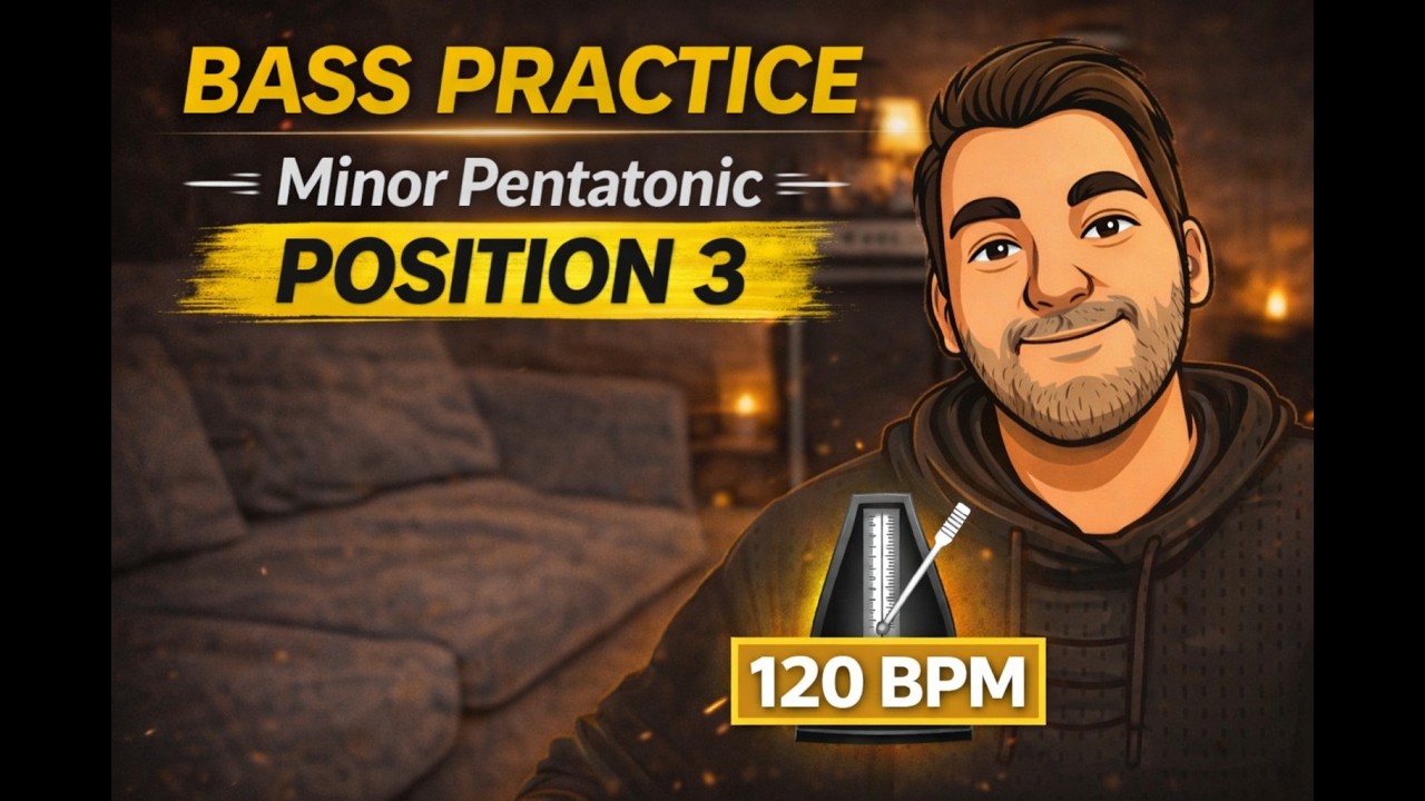 Bass Practice – Minor Pentatonic Position 3 (120 BPM)