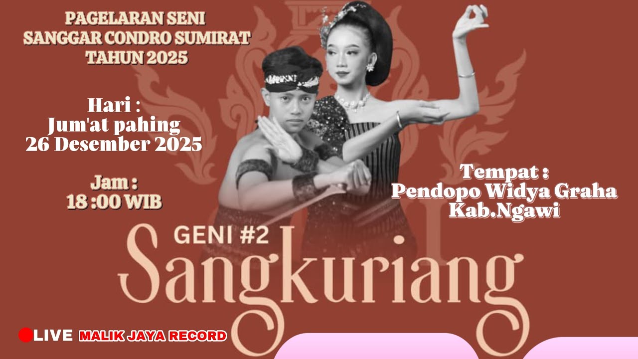 🔴LIVE PAGELARAN SENI SANGGAR CONDRO SUMIRAT 2 TAHUN 2025 DI PENDOPO WIDYA GRAHA KAB.NGAWI