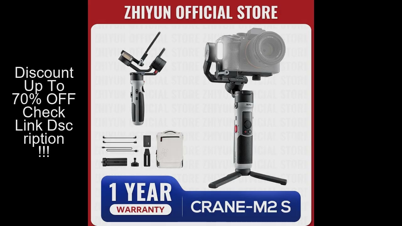 ZHIYUN Official CRANE M2S 3-Axis Mirrorless Cameras Gimbal Handheld Stabilizer for Sony Canon Action