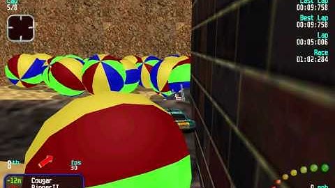 Re-Volt Custom Track Crazy Beach Balls by 2012 ,12 Cars 8 Laps & Pickups!