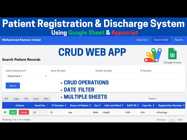 Patient Registration and Discharge Web App | Crud Web Management Web App | C14