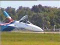Russian Knights - Su-27 landing without gear, SIAD 1997