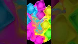 Watch These Neon Ice Cubes Dissolve Into Pure Color 🌈🧊 #OddlySatisfying