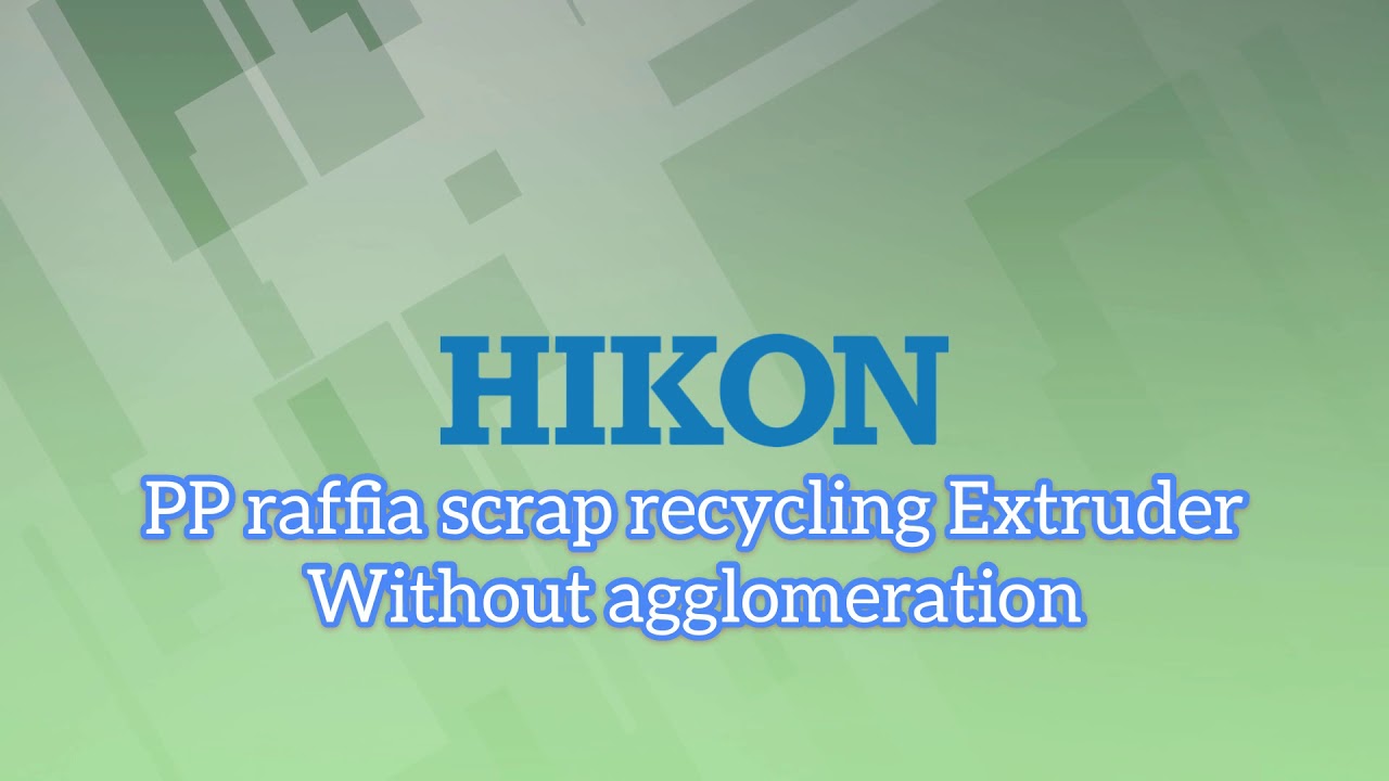 PP raffia scrap, plastic film scrap recycling without agglomeration, www.hikonindia.com+919899493066