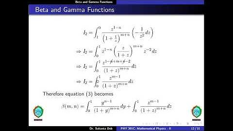 Lecture 4: Beta and Gamma Functions