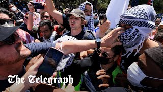 video: Gaza protest students arrested at campuses across US as Palestine flag flies at Harvard