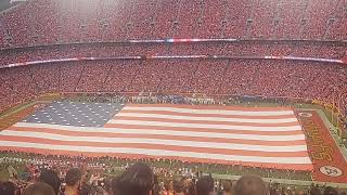 Chiefs vs Chargers 2022 season opener National Anthem and Fly over.