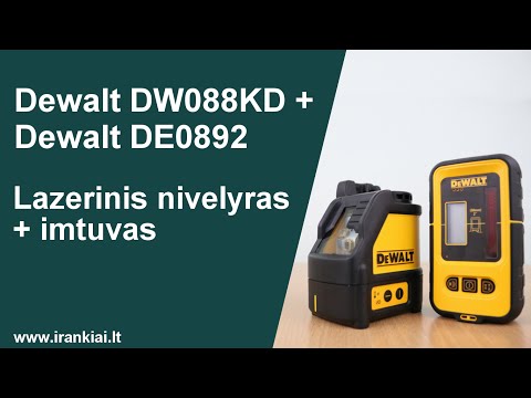 Nivelyras Dewalt DW088KD + imtuvas Dewalt DE0892