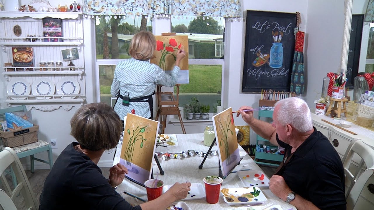 Mason Jar & Red Poppy Painting Lesson