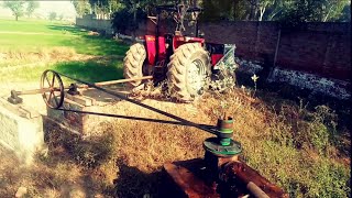 Shaft System Tube well 1 Pully Best Agriculture || System With Masse 385 Tractor