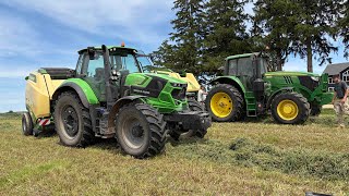 Finishing up first crop hay! 2 NEW KRONE balers in action! 