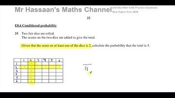 0580/(2020) Practice Questions, Q25, E8.6, Conditional Probability