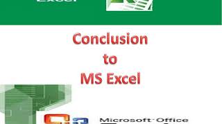 Conclusion to MS Excel - YouTube