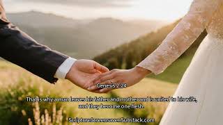 Genesis 2:24  - New International Version - NIV - ScriptureScreensaver.Substack.com