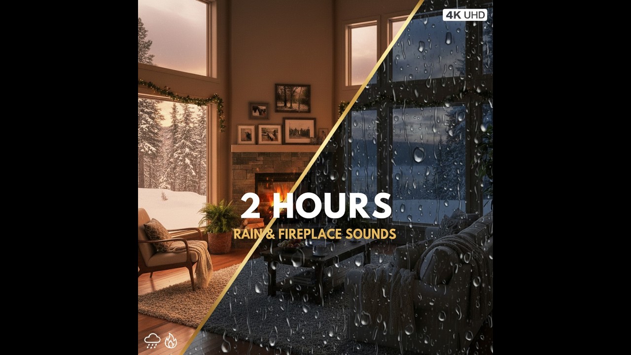 Yağmur ve Şömine Sesi | Sleeping Sounds: Rain & Fireplace (2 Hours)  🌧️🌧️#yağmursesi #rainsounds