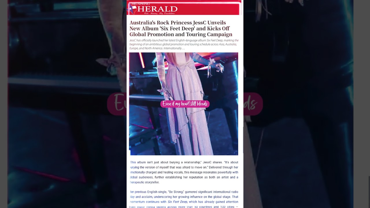 USA Big Spring Herald (Business): JessC Unveils Six Feet Deep — Global Promotion and Tour Underway