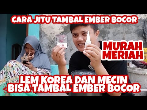 #013 DIY (cara menambal ember bocor menggunakan lem bakar). 