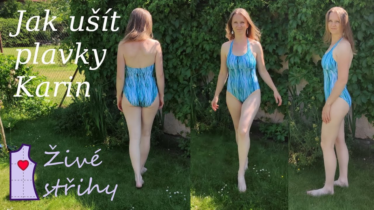 Jak ušít jednodílné plavky Karin se zapínáním za krkem