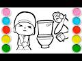Pocoyo And Pato Cartoon Drawing, Painting &amp; Coloring For Kids and Toddlers_ Child Art