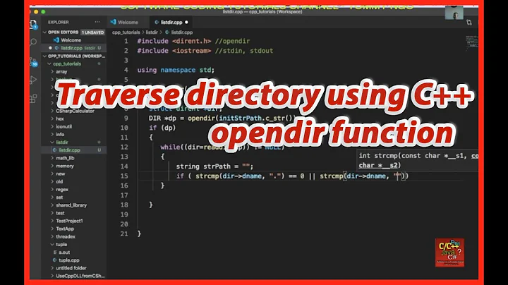 Listing or traversing a directory using C++ opendir function