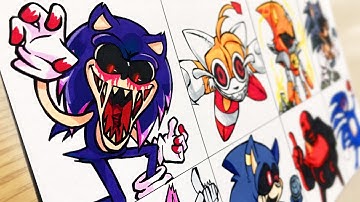 Drawing FNF - Sonic.EXE 3.0 Update / Soulless Tails / Metal Sonic-Bad Future / vs Curse