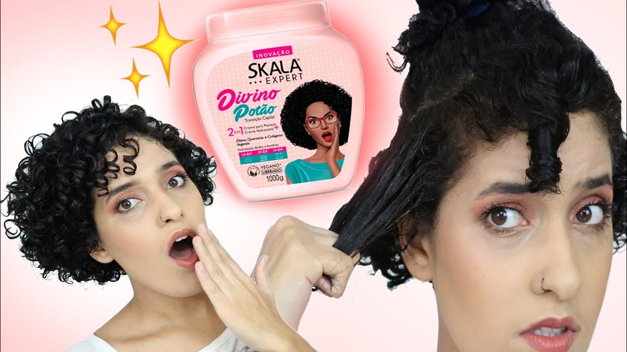 FINALIZEI MEU CABELO CURTO CACHEADO COM SKALA DIVINO POTÃO *Resenha e finalização*