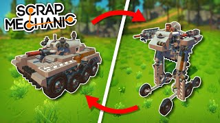 This Tank Can Transform into a Battle Mech! - Scrap Mechanic Best Builds