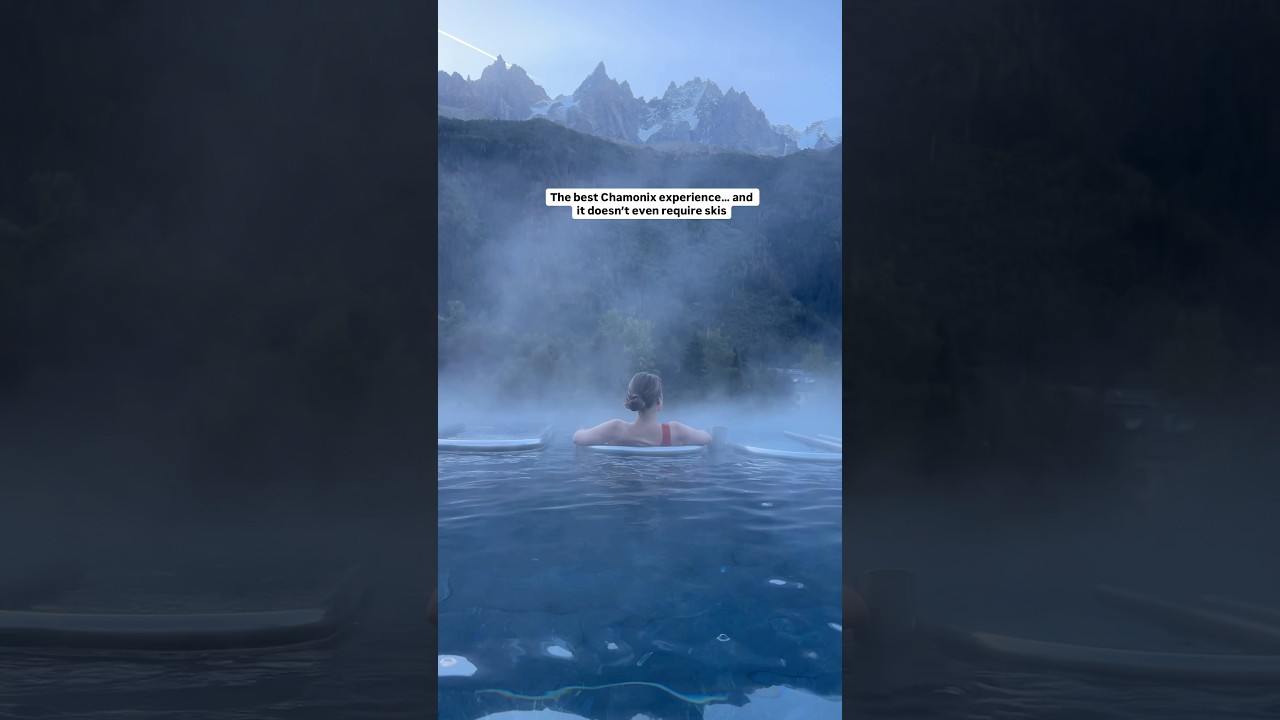 When Mont Blanc views are part of the spa experience📍QC terme, Chamonix, French Alps. 