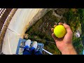 Can We CATCH a Tennis Ball While BUNGEE JUMPING?