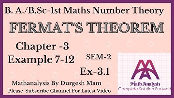 Exercise 3.1 Example 7-12 |Proof of Fermat
