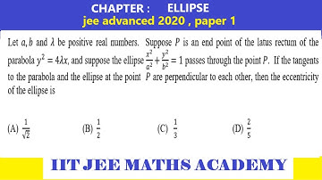 ELLIPSE  | JEE ADVANCED 2020 | PAPER 1 | RS SIR
