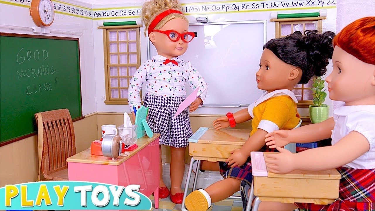 AG Doll Cleaning Routine with Laundry - Play Dolls chores for kids