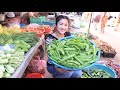 Market show: Buy fresh vegetable from market for cooking / Stir-fry vegetable with beef recipe