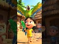 Little cute girl with his parrot