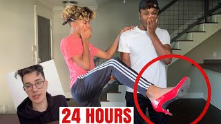 WEARING HIGH HEELS FOR 24 HOURS ( PAINFUL )