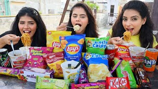Indian Snacks Eating Challenge | Lays, Uncle Chips, Noodles, Kitkat, Fanta and Coke | Food Challenge