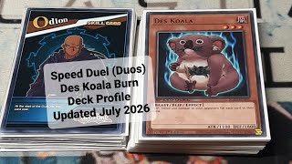 Speed Duel (Duos) Des Koala Burn Deck Profile Updated July 2026