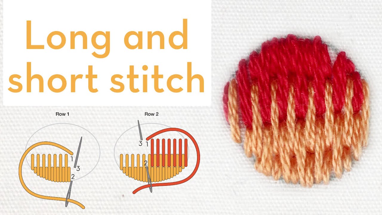Long And Short Stitch How To Quick Video Tutorial Hand Embroidery Long And Short Stitch How To Quick Video Tutorial Hand Embroidery