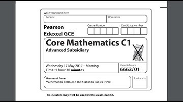 Edexcel Core 1 AS Maths PAST PAPER (May 2017): COMPLETE SOLUTIONS by Pro Maths Tutor