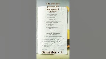 semester- 4( sec paper) life skill and personality development BBMKU UNIVERSITY #bbmku #song #shorts