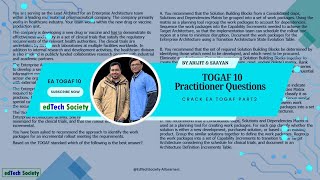 Pass TOGAF10 in 4 weeks - Crack EA TOGAF Part 2 || Approach to solve Practitioner Question