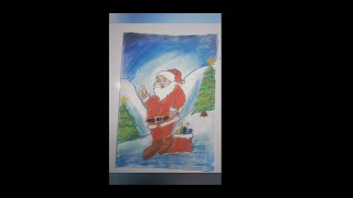 Merry Christmas | Christmas Scene | Soft Pastels | Tutorial | Kids | Drawing | ANG Art And Craft screenshot 4