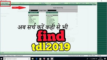 Tally TDL 2019 - Search from anywhere
