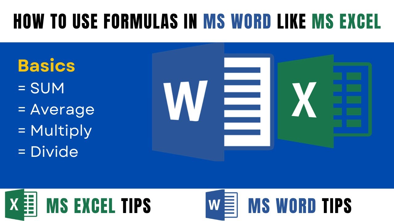 How to use formula in MS Word Like MS Excel | MS Excel Tips | MS Word ...