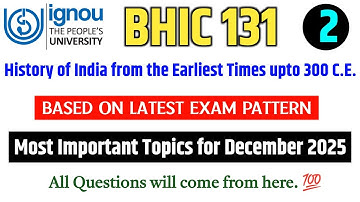 bhic 131 important questions 2025 | bhic 131 december 2025 important questions |bhic 131 ignou exam 